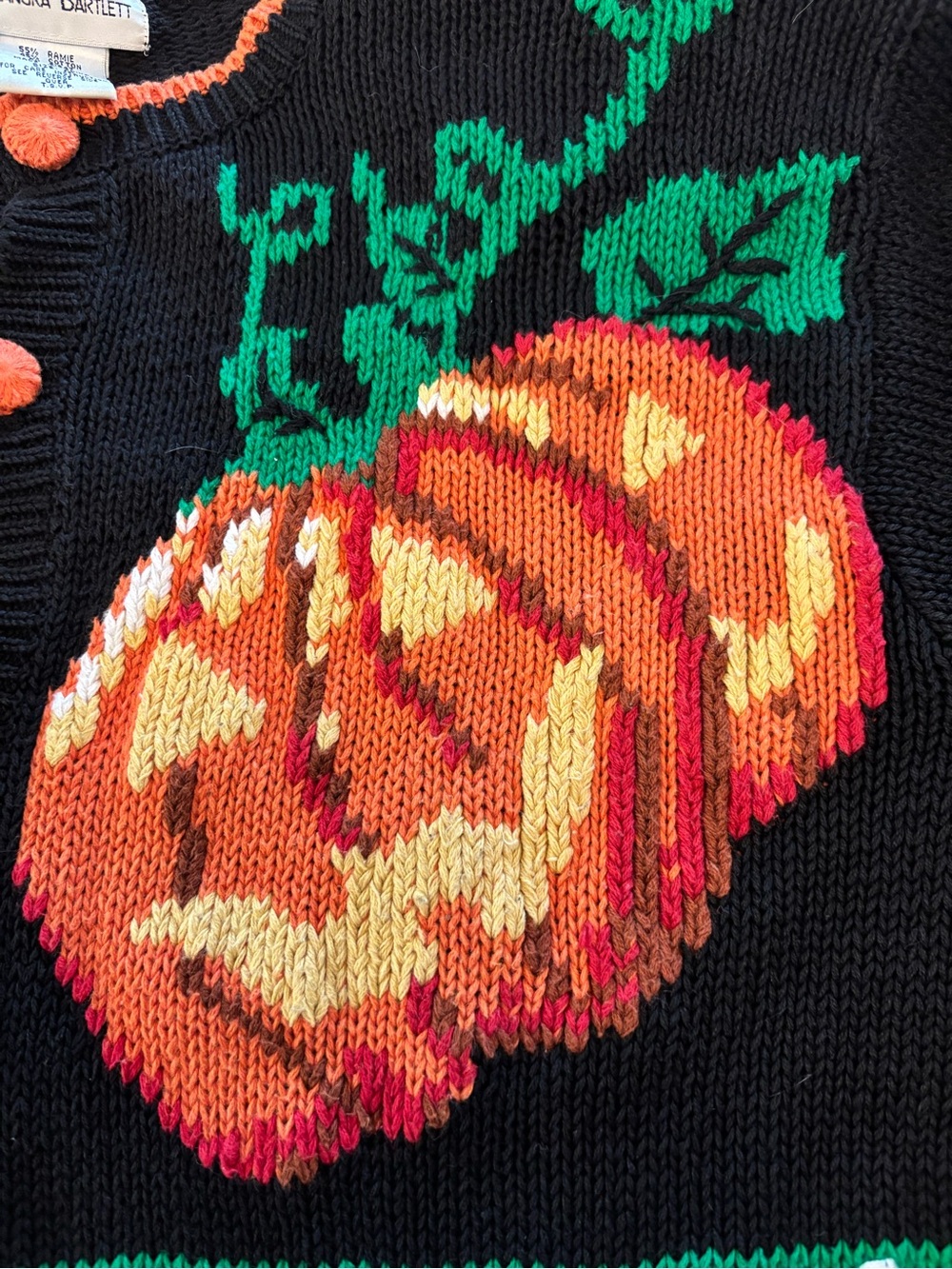 Vintage Alexandra Bartlett Halloween Knit Cardigan size M - Picture 3 of 8
